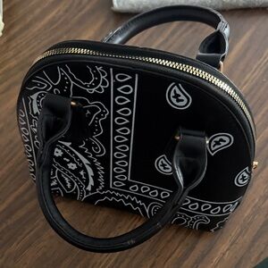 Black and White Patterned Women's Bag